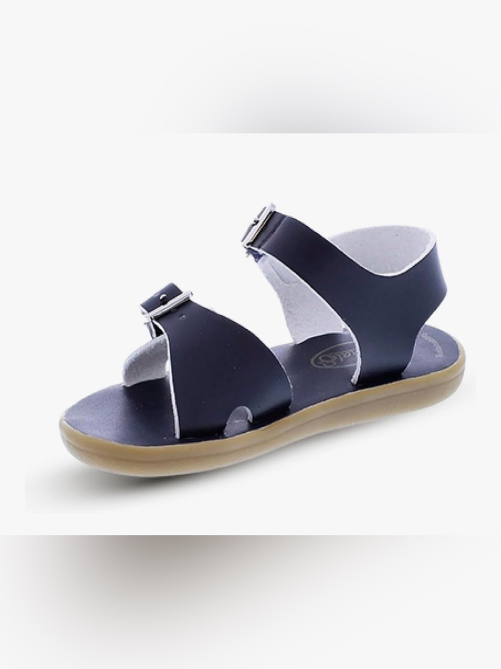 Footmates Kids Navy Micro Leather Buckle Sandals